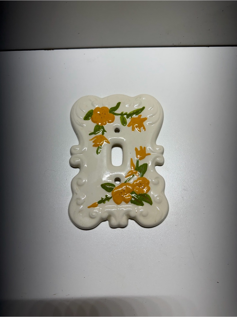 Hand Painted Yellow Floral Ceramic Light Switch Cover